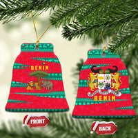 Benin Christmas Ceramic Ornament with Safari Animals Baobab Tree and National Coat of Arms Design - Wonder Print Shop