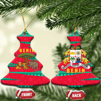 Benin Christmas Ceramic Ornament with Safari Animals Baobab Tree and National Coat of Arms Design - Wonder Print Shop