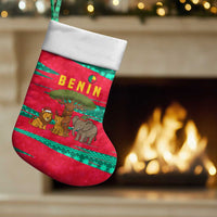 Benin Christmas Stocking with Safari Animals Baobab Tree and National Coat of Arms Design - Wonder Print Shop