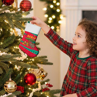 Benin Christmas Stocking with Safari Animals Baobab Tree and National Coat of Arms Design - Wonder Print Shop