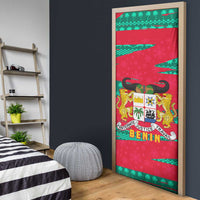Benin Christmas Door Cover with Safari Animals Baobab Tree and National Coat of Arms Design - Wonder Print Shop