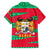 Benin Christmas Family Matching Off The Shoulder Long Sleeve Dress and Hawaiian Shirt with Safari Animals Baobab Tree and National Coat of Arms Design - Wonder Print Shop
