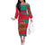 Benin Christmas Family Matching Off The Shoulder Long Sleeve Dress and Hawaiian Shirt with Safari Animals Baobab Tree and National Coat of Arms Design - Wonder Print Shop