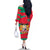Benin Christmas Family Matching Off The Shoulder Long Sleeve Dress and Hawaiian Shirt with Safari Animals Baobab Tree and National Coat of Arms Design - Wonder Print Shop