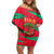 Benin Christmas Family Matching Off Shoulder Short Dress and Hawaiian Shirt with Safari Animals Baobab Tree and National Coat of Arms Design - Wonder Print Shop