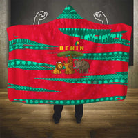 Benin Christmas Hooded Blanket with Safari Animals Baobab Tree and National Coat of Arms Design - Wonder Print Shop