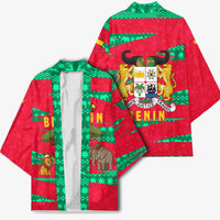 Benin Christmas Kimono with Safari Animals Baobab Tree and National Coat of Arms Design - Wonder Print Shop