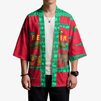 Benin Christmas Kimono with Safari Animals Baobab Tree and National Coat of Arms Design - Wonder Print Shop