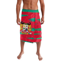 Benin Christmas Lavalava with Safari Animals Baobab Tree and National Coat of Arms Design - Wonder Print Shop