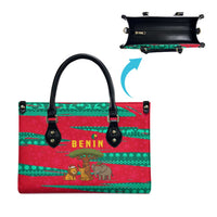 Benin Christmas Leather Bag with Safari Animals Baobab Tree and National Coat of Arms Design - Wonder Print Shop