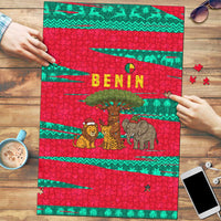 Benin Christmas Puzzle with Safari Animals Baobab Tree and National Coat of Arms Design - Wonder Print Shop