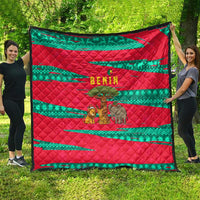 Benin Christmas Quilt with Safari Animals Baobab Tree and National Coat of Arms Design - Wonder Print Shop