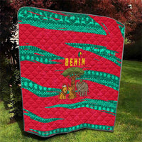 Benin Christmas Quilt with Safari Animals Baobab Tree and National Coat of Arms Design - Wonder Print Shop