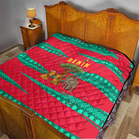 Benin Christmas Quilt with Safari Animals Baobab Tree and National Coat of Arms Design - Wonder Print Shop