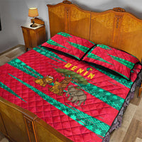 Benin Christmas Quilt Bed Set with Safari Animals Baobab Tree and National Coat of Arms Design - Wonder Print Shop