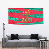 Benin Christmas Tapestry with Safari Animals Baobab Tree and National Coat of Arms Design - Wonder Print Shop