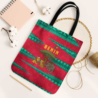 Benin Christmas Tote Bag with Safari Animals Baobab Tree and National Coat of Arms Design - Wonder Print Shop
