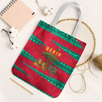 Benin Christmas Tote Bag with Safari Animals Baobab Tree and National Coat of Arms Design - Wonder Print Shop