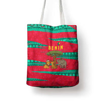 Benin Christmas Tote Bag with Safari Animals Baobab Tree and National Coat of Arms Design - Wonder Print Shop