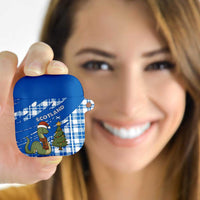 Scotland Christmas AirPods Case with Nessie Santa Hat and Blue Tartan Tree - Wonder Print Shop