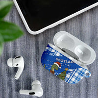 Scotland Christmas AirPods Case with Nessie Santa Hat and Blue Tartan Tree - Wonder Print Shop