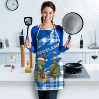 Scotland Christmas Apron with Nessie Santa Hat and Blue Tartan Tree - Wonder Print Shop