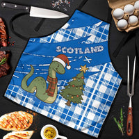 Scotland Christmas Apron with Nessie Santa Hat and Blue Tartan Tree - Wonder Print Shop