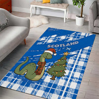 Scotland Christmas Area Rug with Nessie Santa Hat and Blue Tartan Tree - Wonder Print Shop