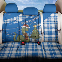 Scotland Christmas Back Car Seat Cover with Nessie Santa Hat and Blue Tartan Tree - Wonder Print Shop