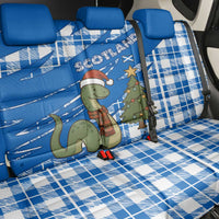 Scotland Christmas Back Car Seat Cover with Nessie Santa Hat and Blue Tartan Tree - Wonder Print Shop