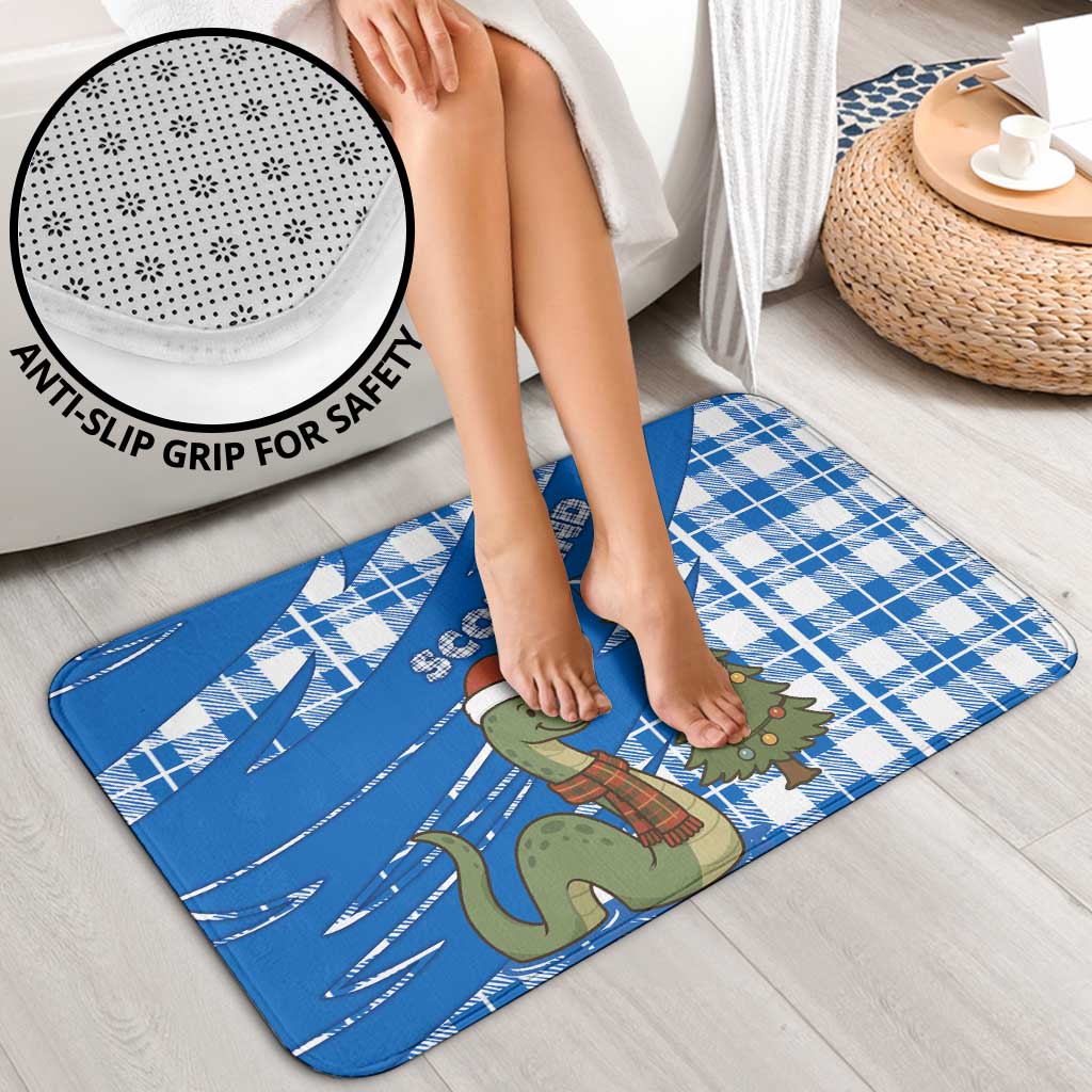 Scotland Christmas Bathroom Set with Nessie Santa Hat and Blue Tartan Tree - Wonder Print Shop