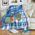 Scotland Christmas Blanket with Nessie Santa Hat and Blue Tartan Tree - Wonder Print Shop
