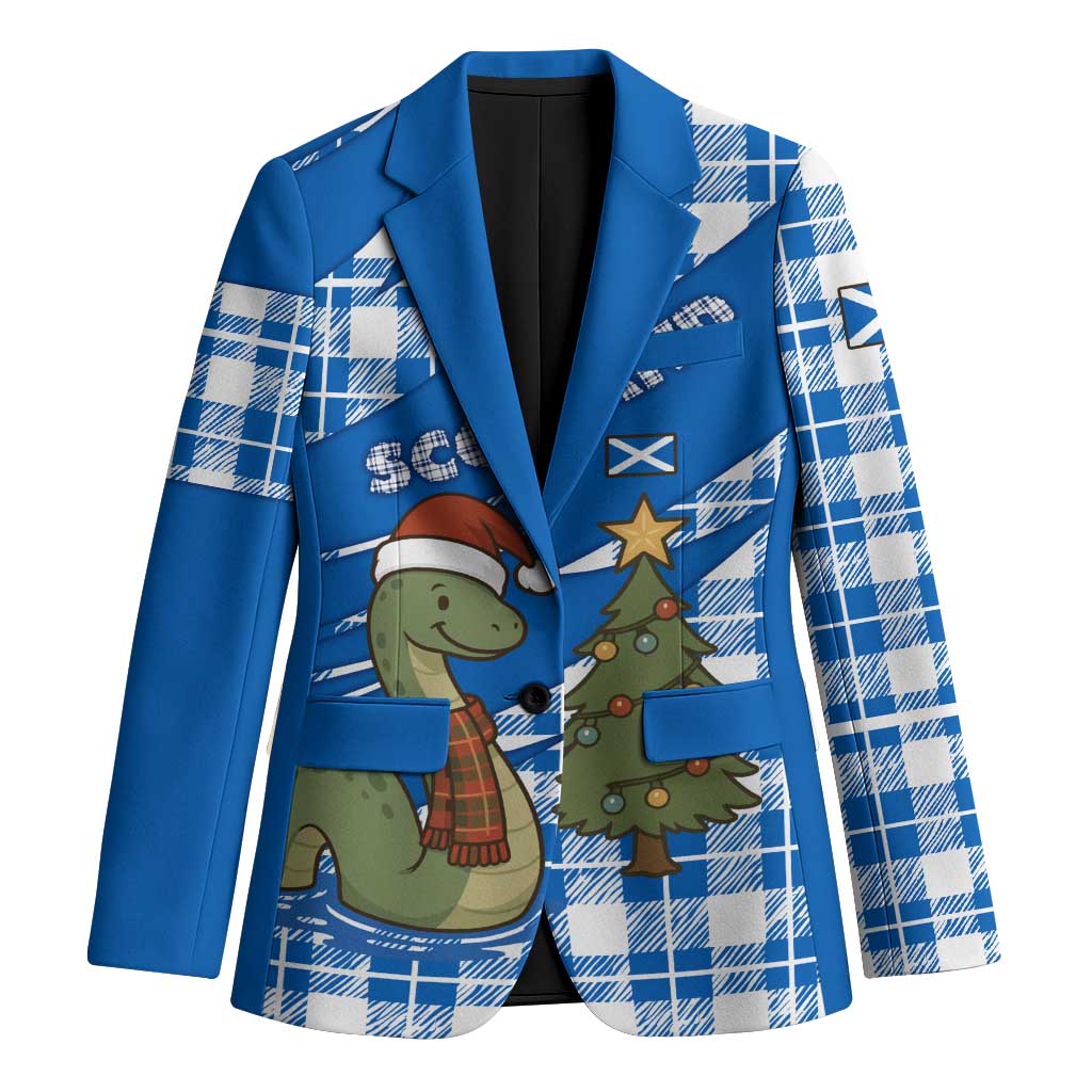 Scotland Christmas Blazer with Nessie Santa Hat and Blue Tartan Tree - Wonder Print Shop
