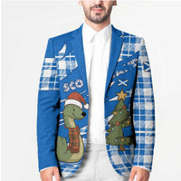 Scotland Christmas Blazer with Nessie Santa Hat and Blue Tartan Tree - Wonder Print Shop