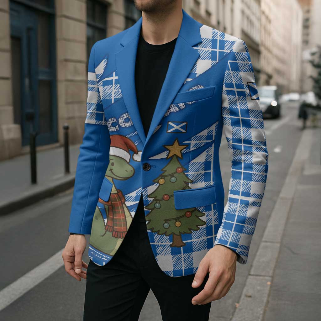 Scotland Christmas Blazer with Nessie Santa Hat and Blue Tartan Tree - Wonder Print Shop