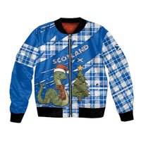 Scotland Christmas Bomber Jacket with Nessie Santa Hat and Blue Tartan Tree - Wonder Print Shop