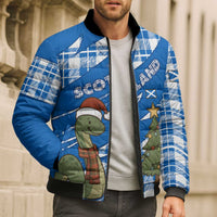 Scotland Christmas Bomber Puffer Jacket with Nessie Santa Hat and Blue Tartan Tree - Wonder Print Shop