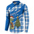 Scotland Christmas Button Sweatshirt with Nessie Santa Hat and Blue Tartan Tree - Wonder Print Shop