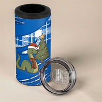 Scotland Christmas 4 in 1 Can Cooler Tumbler with Nessie Santa Hat and Blue Tartan Tree - Wonder Print Shop