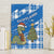 Scotland Christmas Canvas Wall Art with Nessie Santa Hat and Blue Tartan Tree - Wonder Print Shop