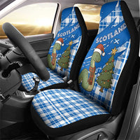 Scotland Christmas Car Seat Cover with Nessie Santa Hat and Blue Tartan Tree - Wonder Print Shop