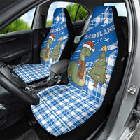 Scotland Christmas Car Seat Cover with Nessie Santa Hat and Blue Tartan Tree - Wonder Print Shop