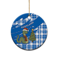 Scotland Christmas Ceramic Ornament with Nessie Santa Hat and Blue Tartan Tree - Wonder Print Shop
