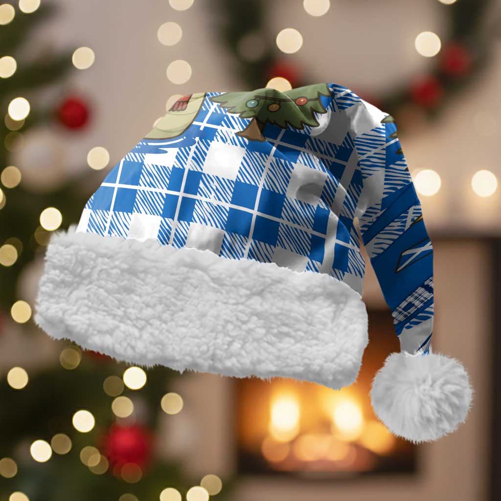 Scotland Christmas Santa Hat with Nessie Santa Hat and Blue Tartan Tree - Wonder Print Shop