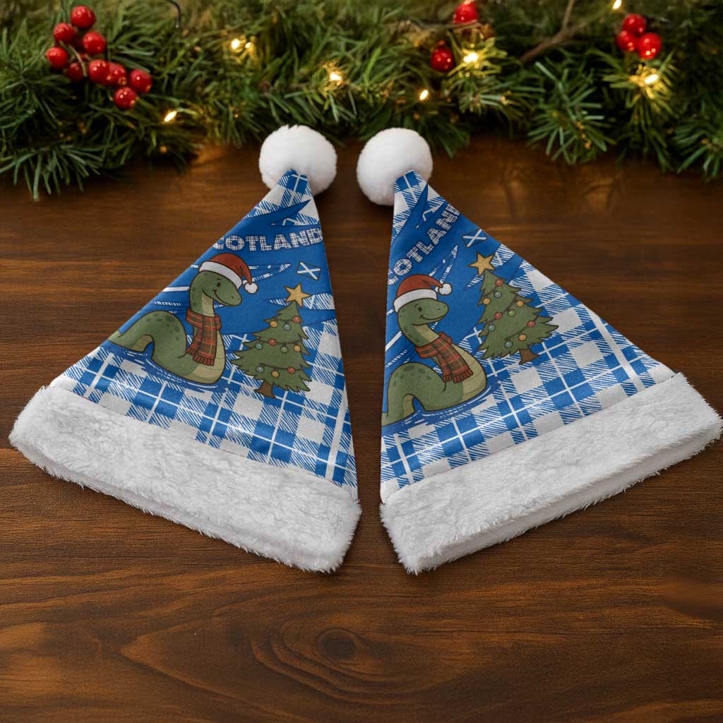 Scotland Christmas Santa Hat with Nessie Santa Hat and Blue Tartan Tree - Wonder Print Shop