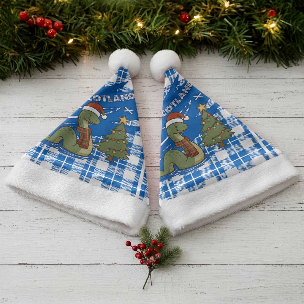 Scotland Christmas Santa Hat with Nessie Santa Hat and Blue Tartan Tree - Wonder Print Shop