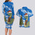 Scotland Christmas Couples Matching Long Sleeve Bodycon Dress and Hawaiian Shirt with Nessie Santa Hat and Blue Tartan Tree - Wonder Print Shop