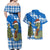 Scotland Christmas Couples Matching Off Shoulder Maxi Dress and Hawaiian Shirt with Nessie Santa Hat and Blue Tartan Tree - Wonder Print Shop