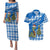 Scotland Christmas Couples Matching Puletasi and Hawaiian Shirt with Nessie Santa Hat and Blue Tartan Tree - Wonder Print Shop