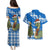 Scotland Christmas Couples Matching Puletasi and Hawaiian Shirt with Nessie Santa Hat and Blue Tartan Tree - Wonder Print Shop